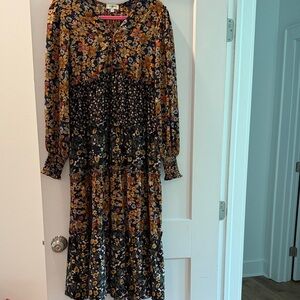 Umgee Floral Long Sleeve Dress - Multicolor